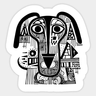 artistic dog Sticker